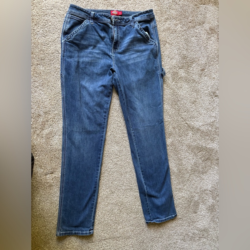 Dickies Women's carpenter/ painter Straight Leg Blue Jeans